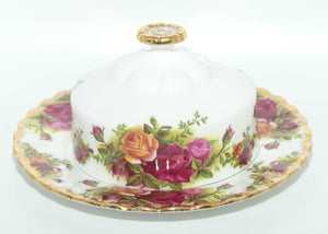 Royal Albert Bone China Old Country Roses covered butter dish | early backstamp