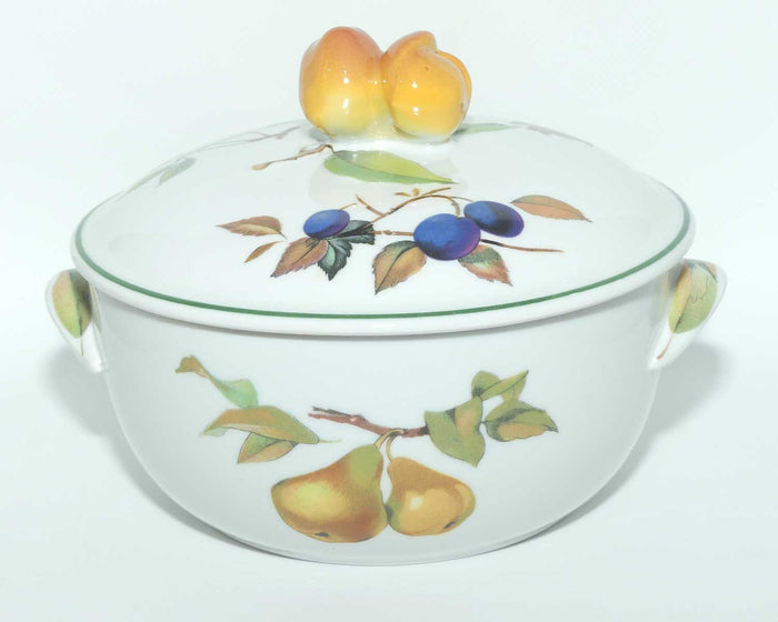 Royal Worcester Vitreous Bakeware | Evesham Vale pattern | Covered Vegetable Dish with fancy handle