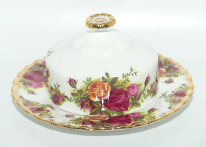 Royal Albert Bone China Old Country Roses covered butter dish | early backstamp