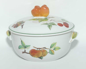 Royal Worcester Vitreous Bakeware | Evesham Vale pattern | Covered Vegetable Dish with fancy handle