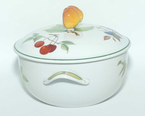 Royal Worcester Vitreous Bakeware | Evesham Vale pattern | Covered Vegetable Dish with fancy handle