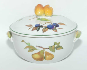 Royal Worcester Vitreous Bakeware | Evesham Vale pattern | Covered Vegetable Dish with fancy handle