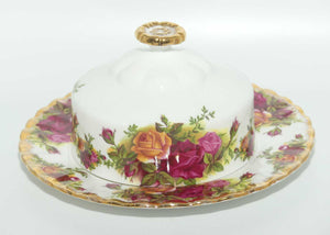 Royal Albert Bone China Old Country Roses covered butter dish | early backstamp