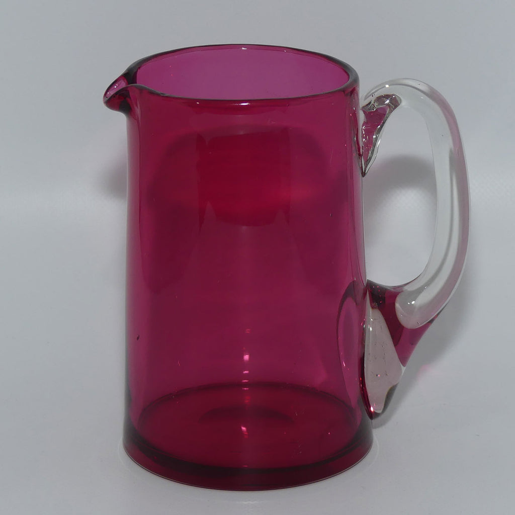 Victorian era Cranberry Glass tapering form milk jug