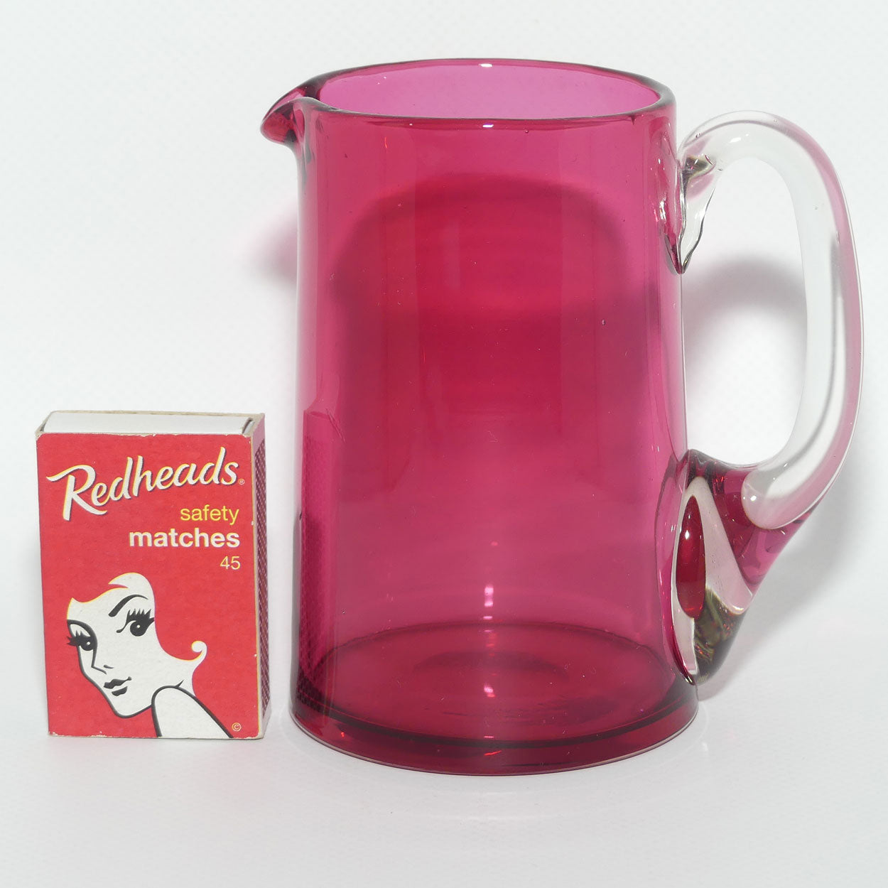 Victorian era Cranberry Glass tapering form milk jug