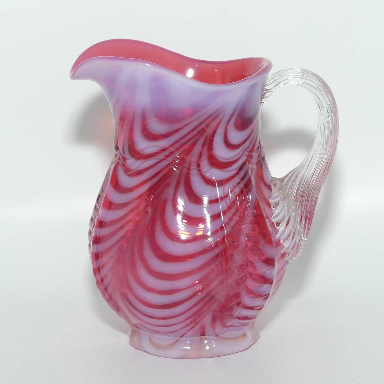 Fenton Glass USA Cranberry Opalescent jug