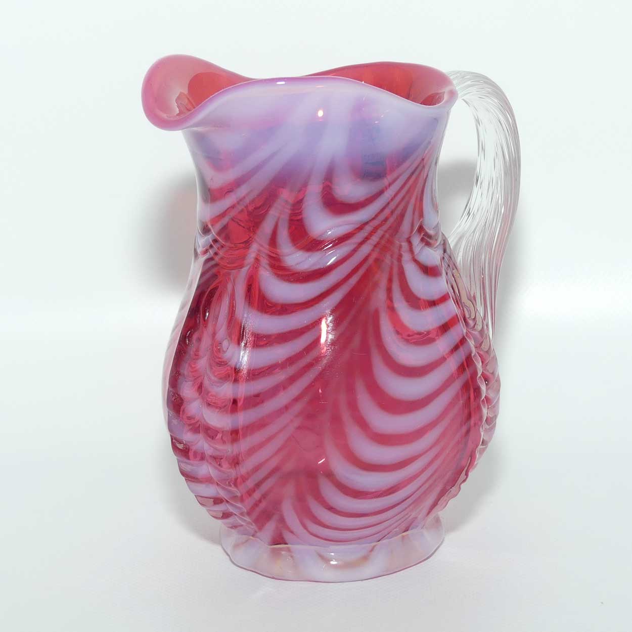 Fenton Glass USA Cranberry Opalescent jug