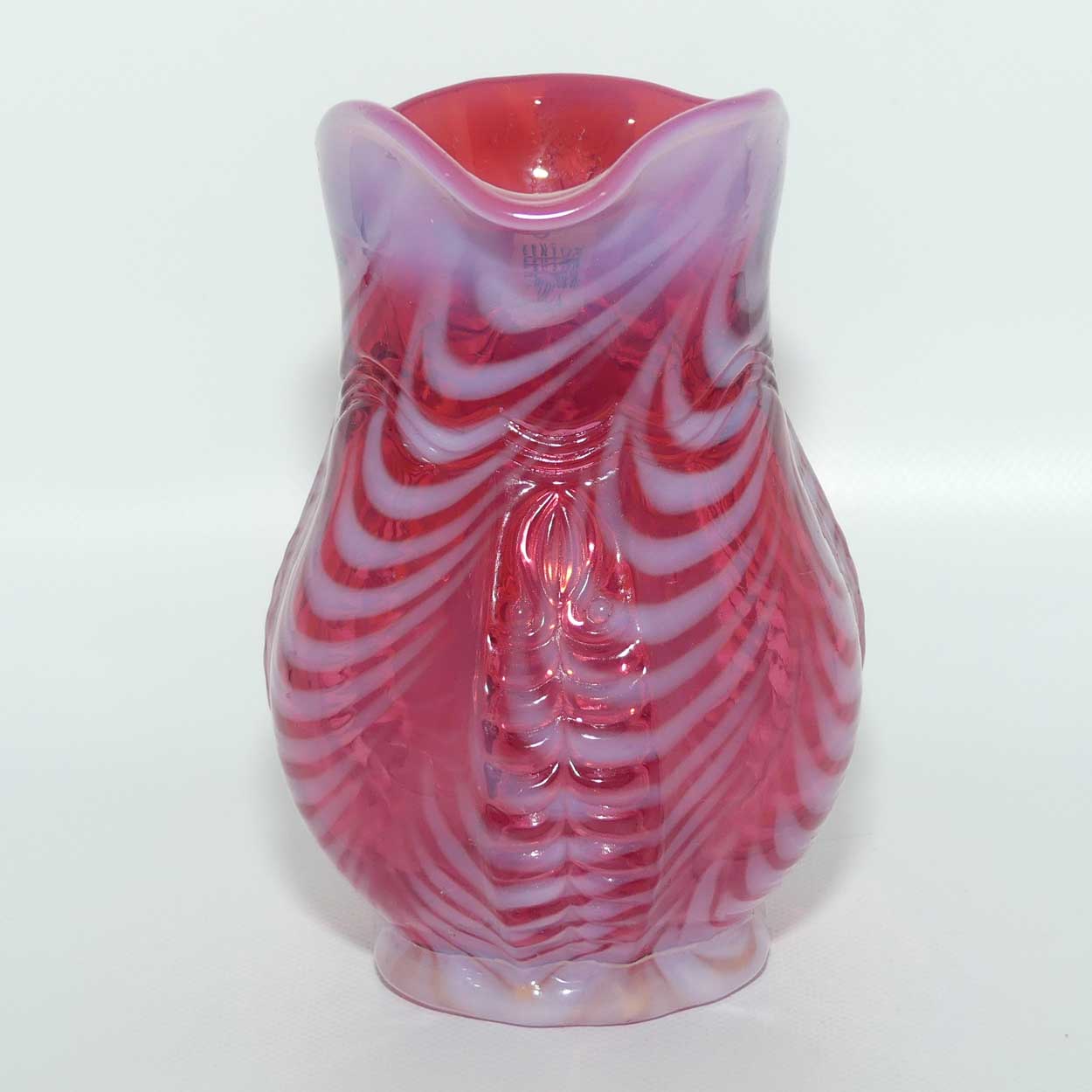 Fenton Glass USA Cranberry Opalescent jug