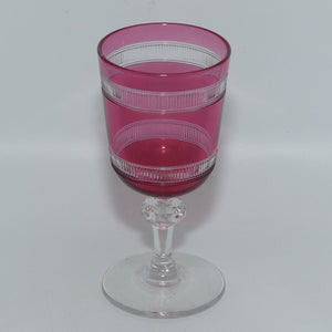 set-of-5-cranberry-facetted-to-clear-liqueur-glasses