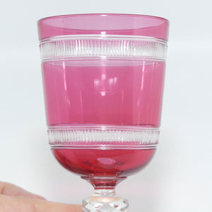 set-of-5-cranberry-facetted-to-clear-liqueur-glasses