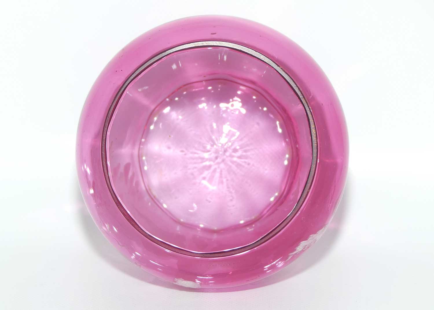 Mary Gregory on Cranberry Glass squat vase | Girl with Flower