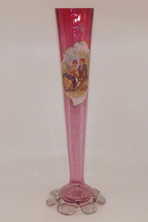 Victorian Cranberry Glass tall tapering vase | Cameo Scene