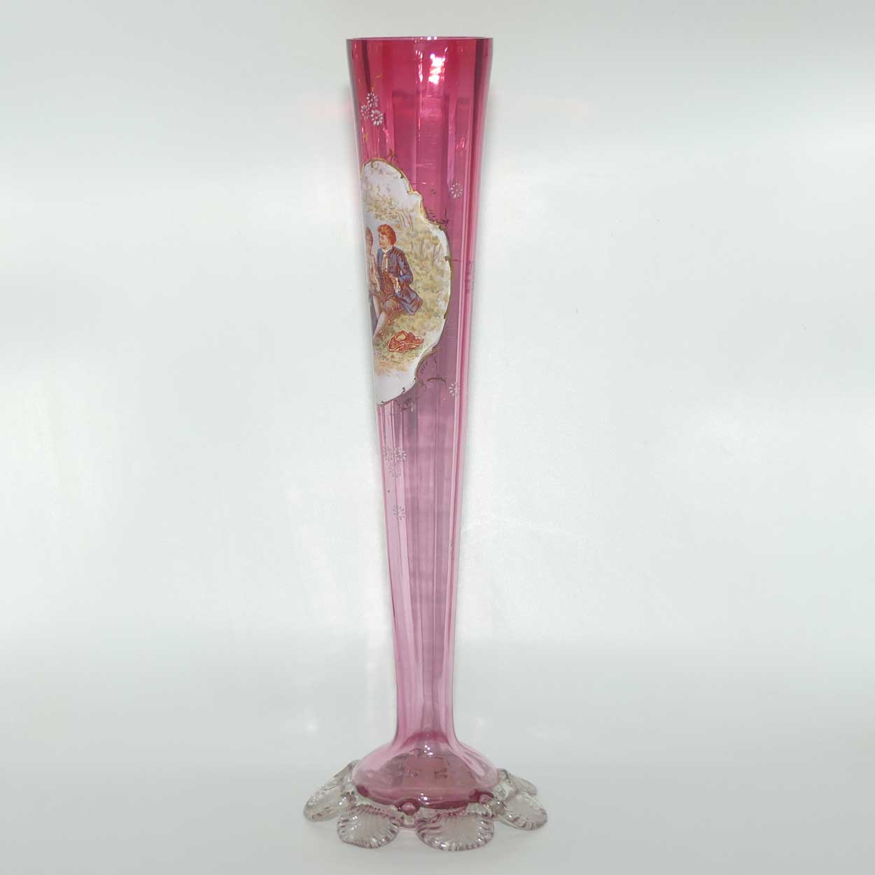 Victorian Cranberry Glass tall tapering vase | Cameo Scene