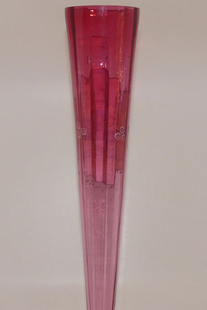 Victorian Cranberry Glass tall tapering vase | Cameo Scene