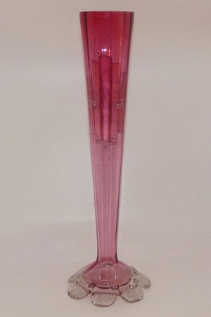 Victorian Cranberry Glass tall tapering vase | Cameo Scene