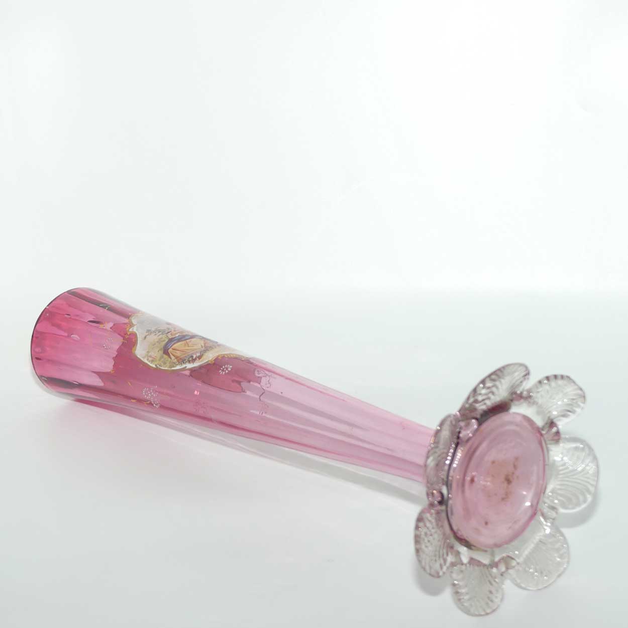 Victorian Cranberry Glass tall tapering vase | Cameo Scene