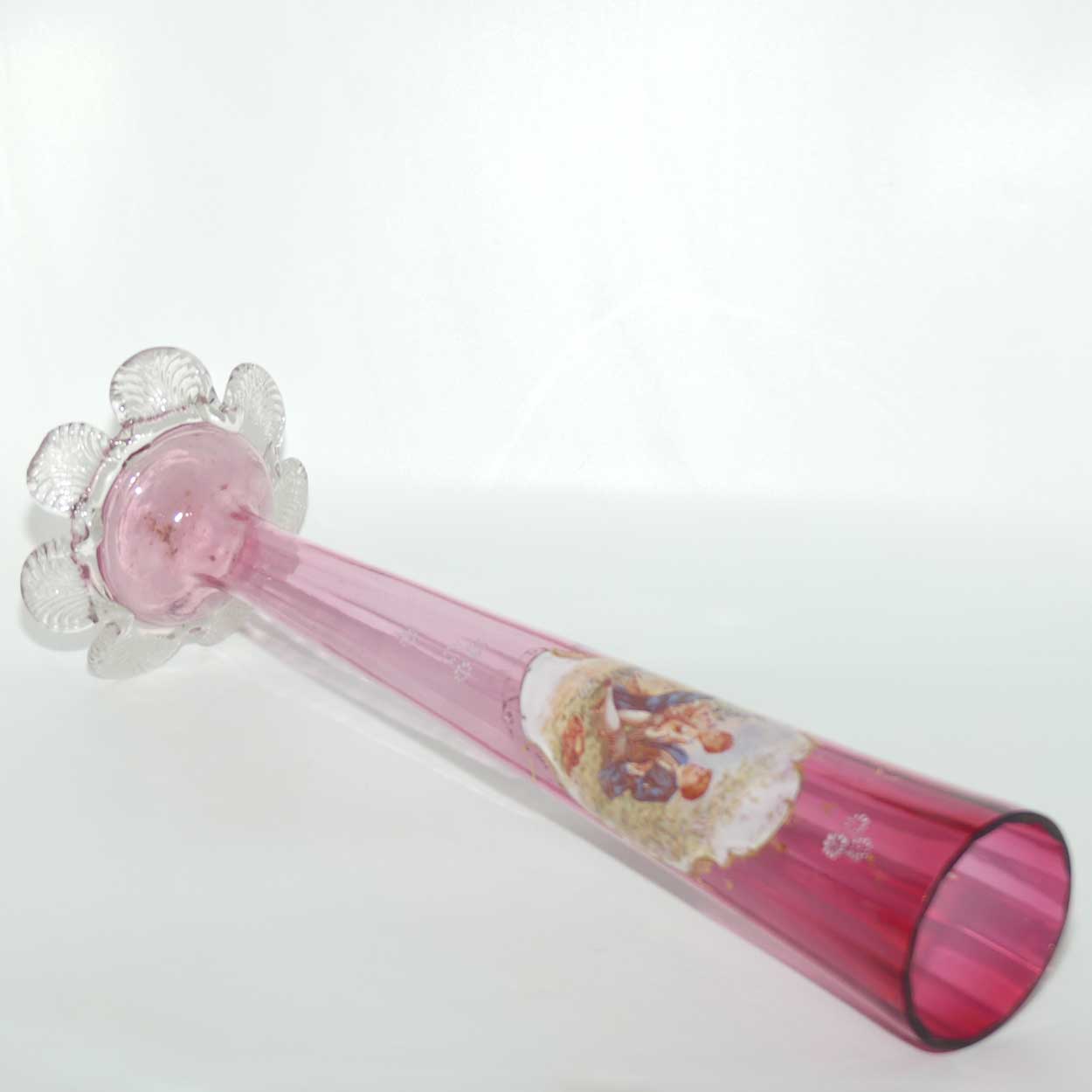 Victorian Cranberry Glass tall tapering vase | Cameo Scene