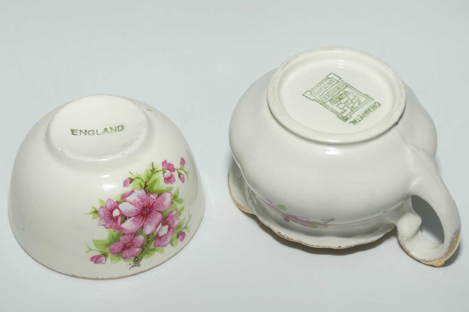 Grindley England Cream Petal Floral coffee set