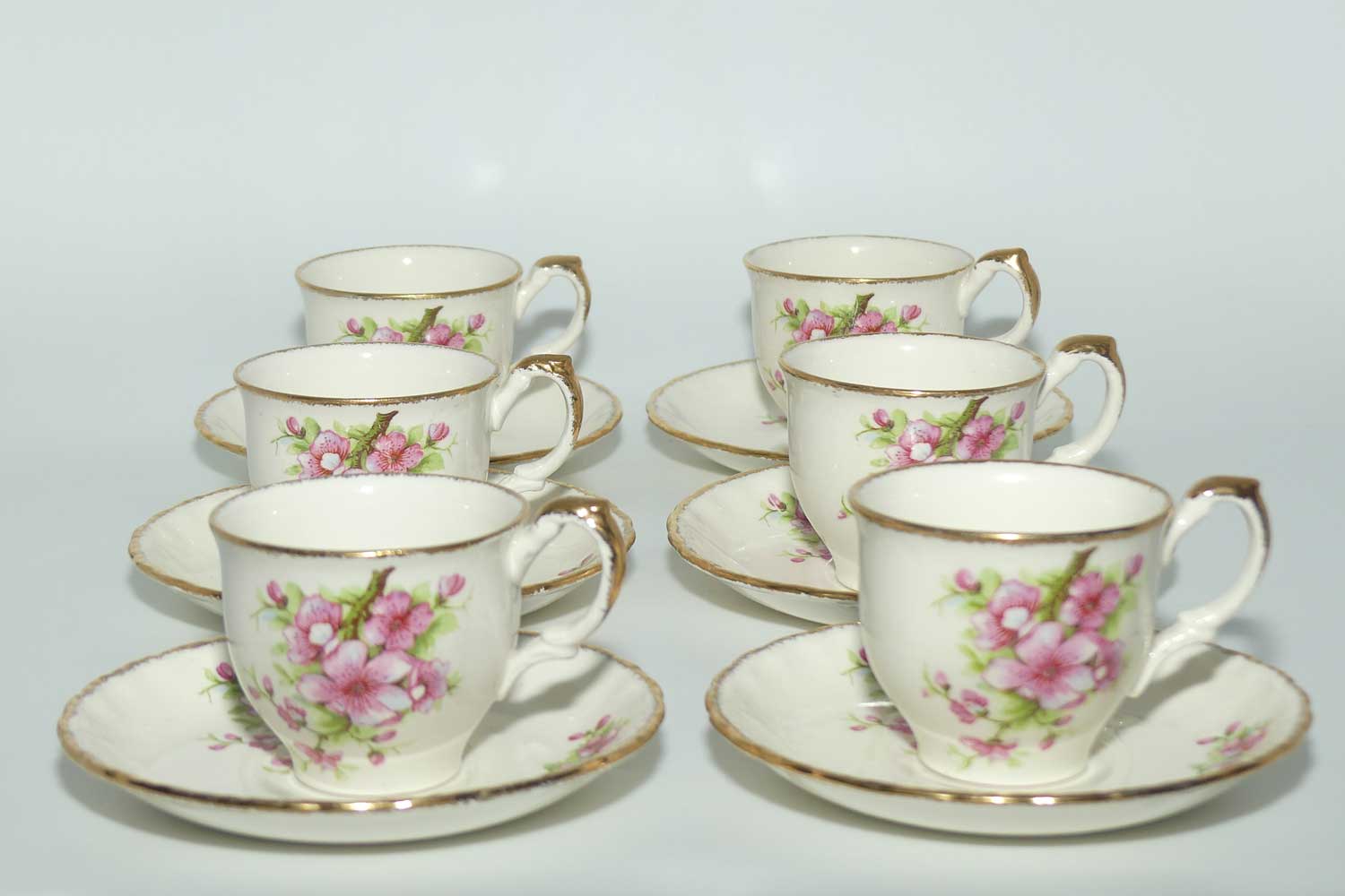 Grindley England Cream Petal Floral coffee set