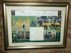 Australian Sporting memorabilia print | Paths to Glory | Australia's 1999 World Cup Cricket and Rugby wins | signed by Steve Waugh and John Eales