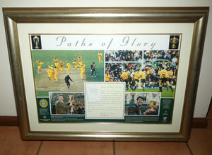 Australian Sporting memorabilia print | Paths to Glory | Australia's 1999 World Cup Cricket and Rugby wins | signed by Steve Waugh and John Eales