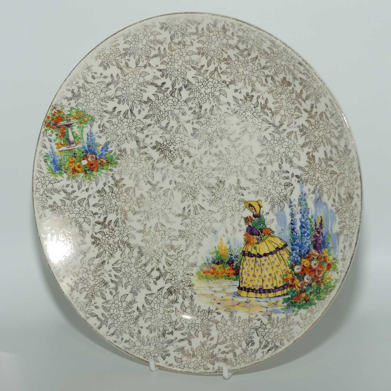 Empire England Crinoline Lady plate | Yellow Dress and Bonnet