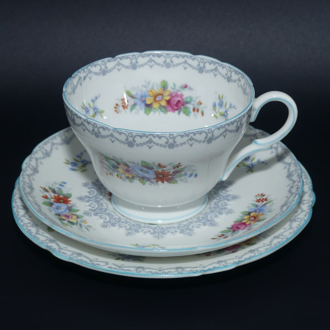 Shelley Henley shape Crochet pattern trio | White Wash | Blue Trim