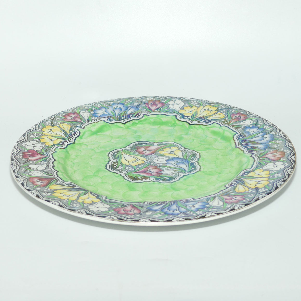 Maling plate Crocus with Victoria Green Ground 6437