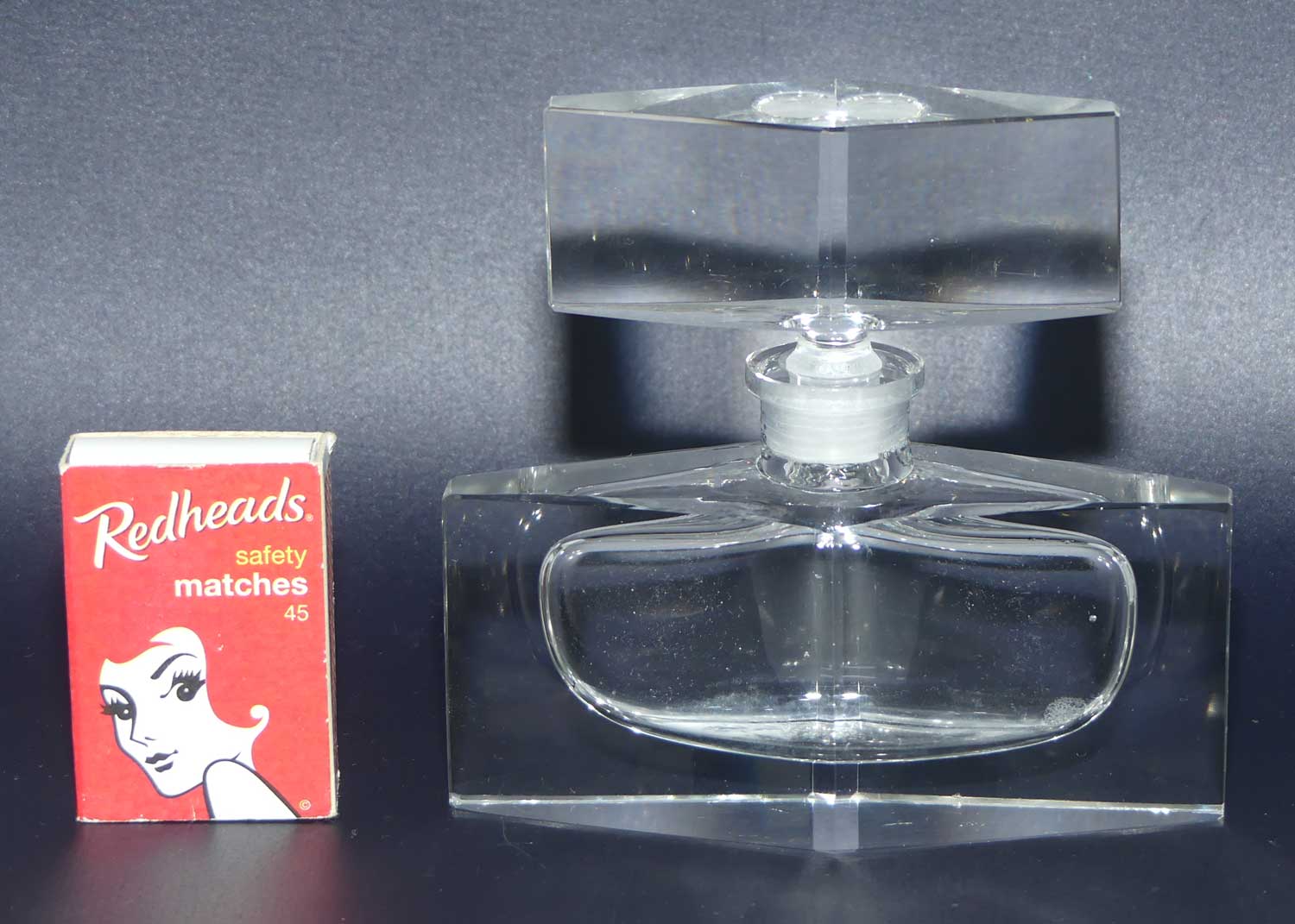 Art Deco Cubist style Crystal perfume bottle