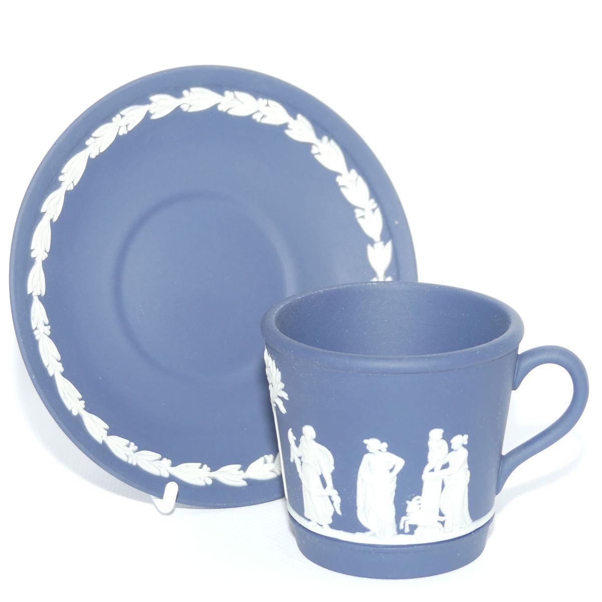 Wedgwood Jasper | White on Dark Blue cup and saucer