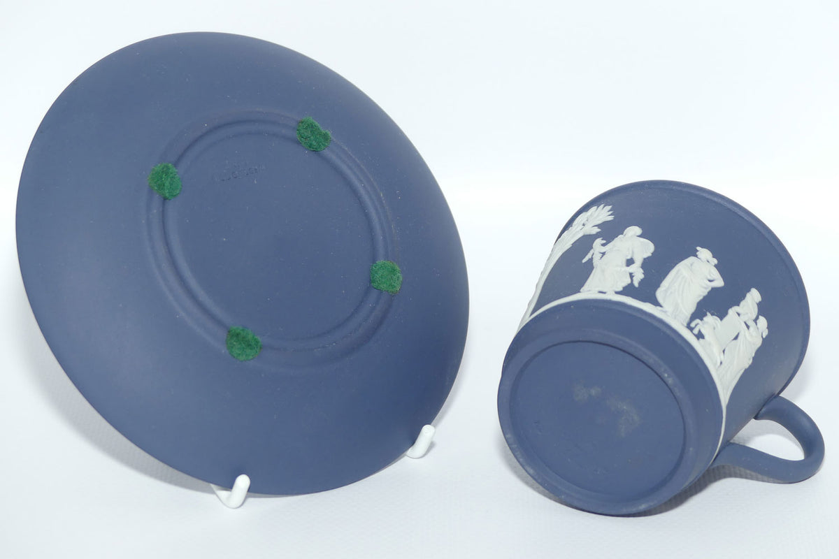 Wedgwood Jasper | White on Dark Blue cup and saucer