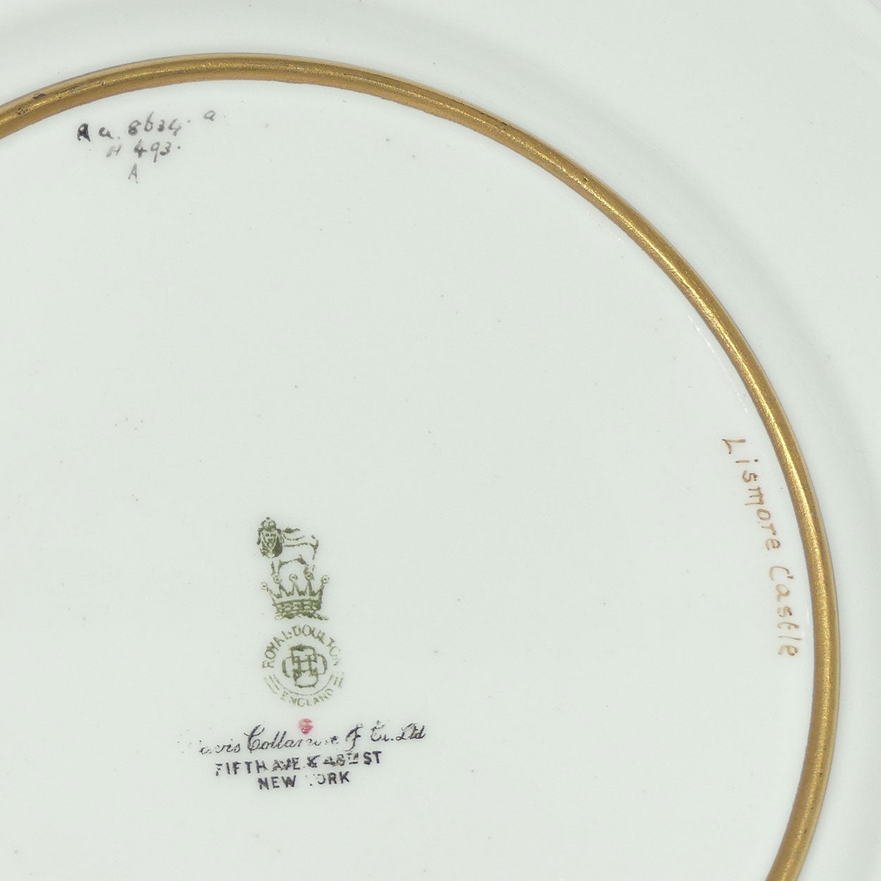 Royal Doulton hand painted Lismore Castle plate (Curnock)