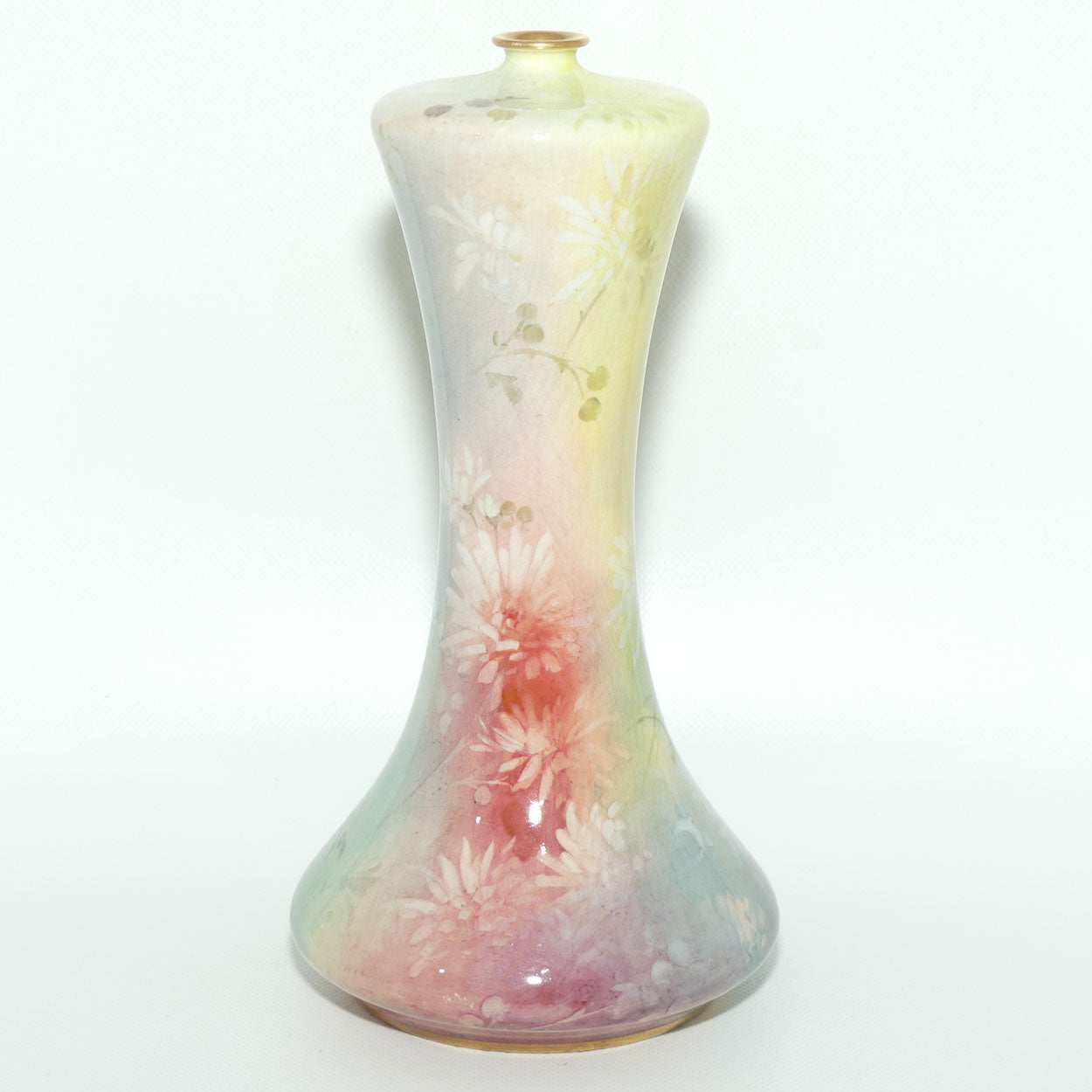 Doulton Burslem Luscian Ware hand painted & gilt floral vase (Curnock)