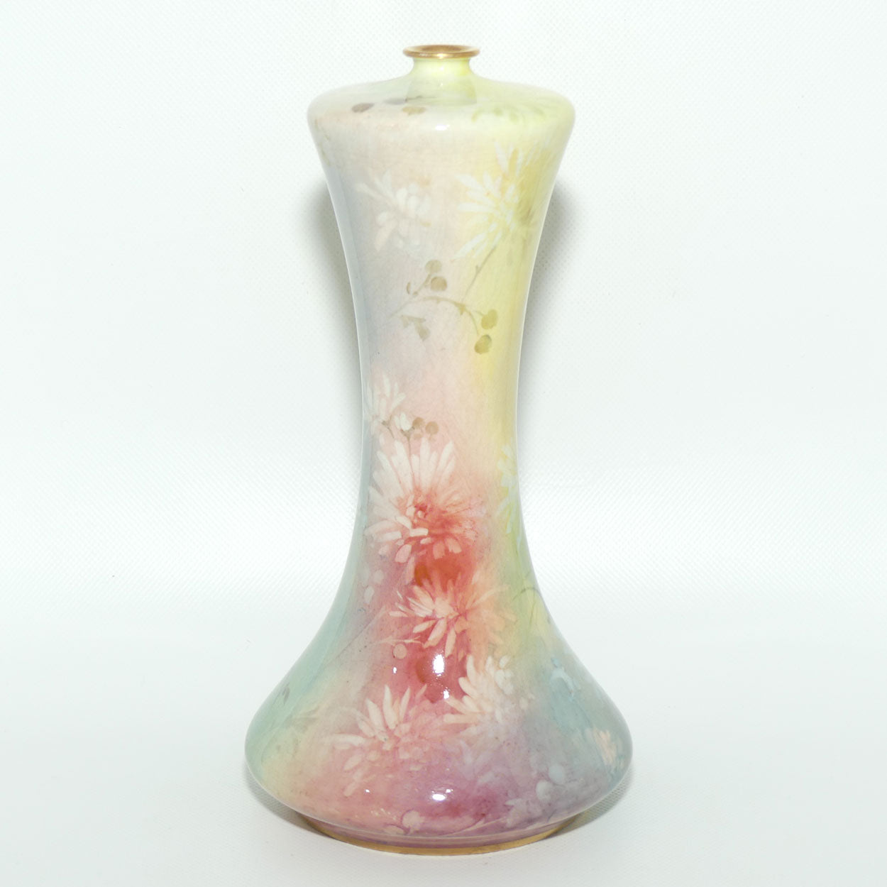 Doulton Burslem Luscian Ware hand painted & gilt floral vase (Curnock)