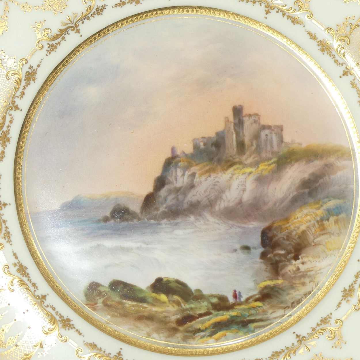Royal Doulton hand painted Tantallon Castle plate (Curnock)