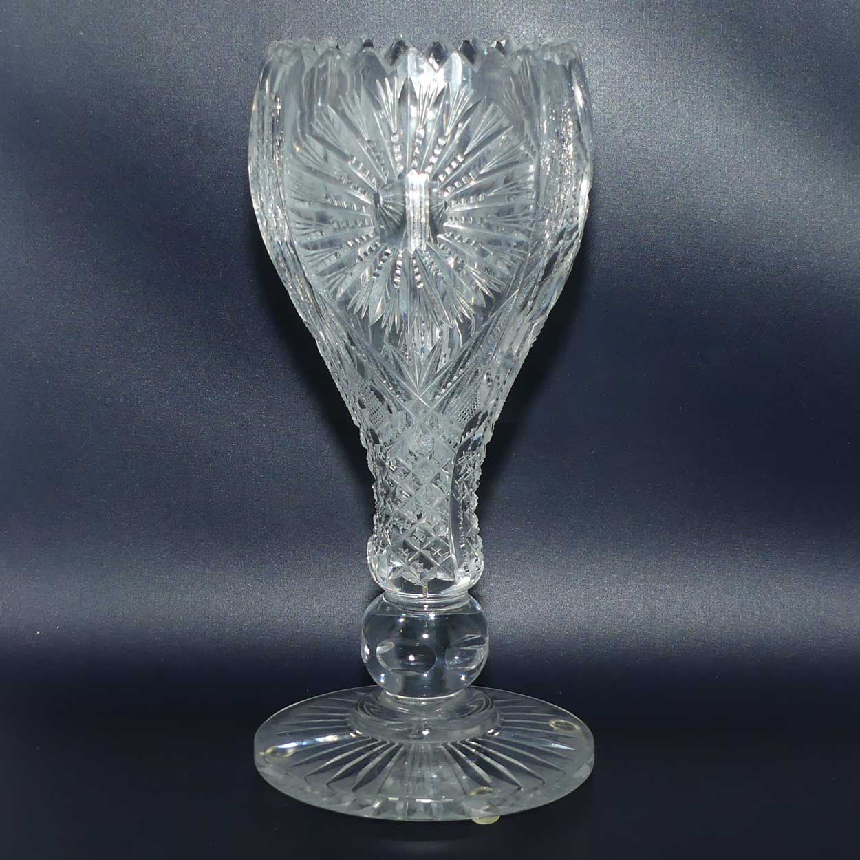 Antique American Brilliant Cut Glass Chalice vase