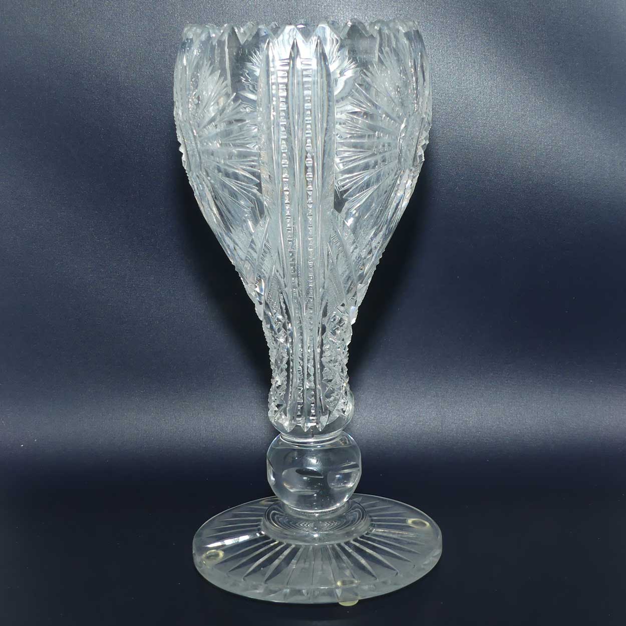 Antique American Brilliant Cut Glass Chalice vase