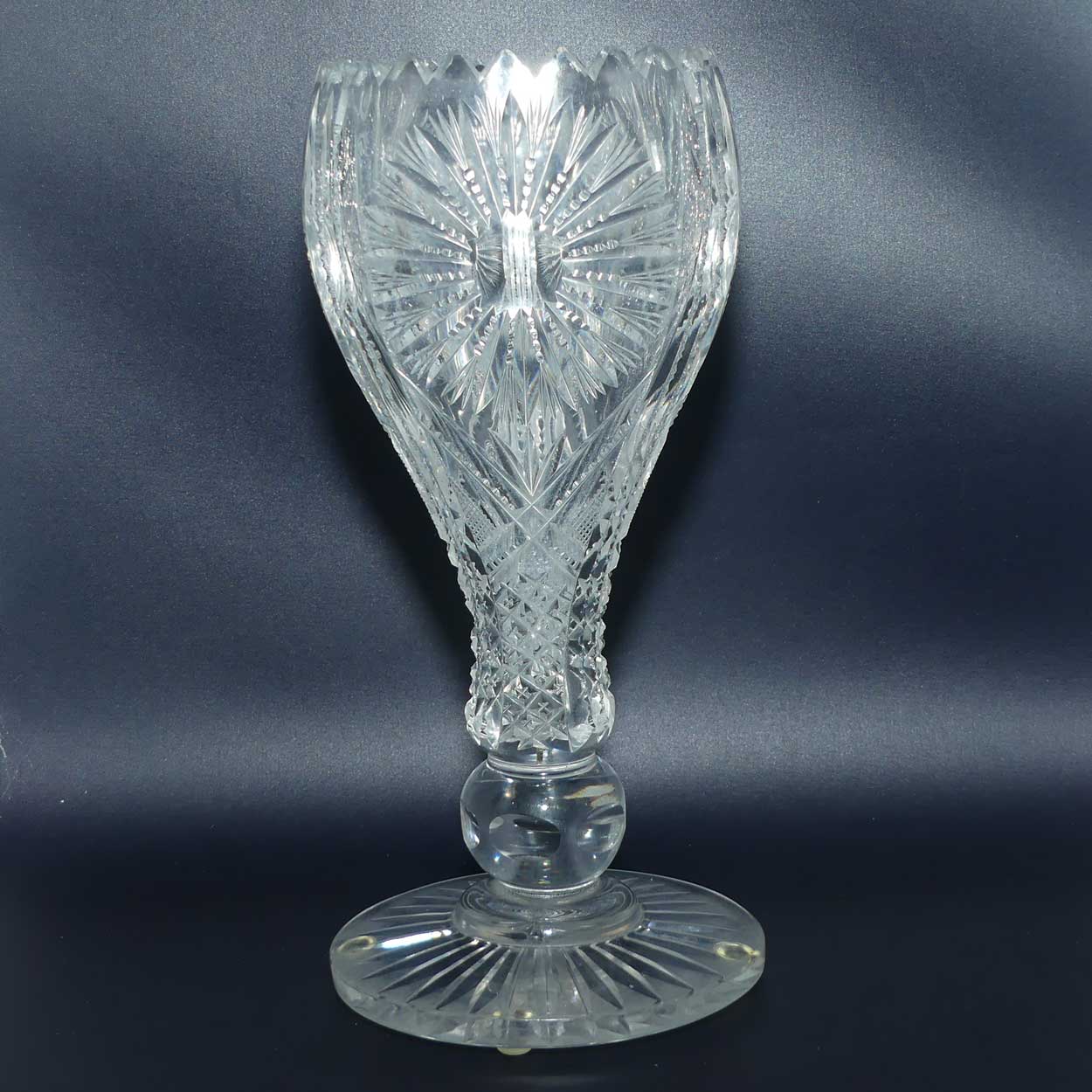 Antique American Brilliant Cut Glass Chalice vase