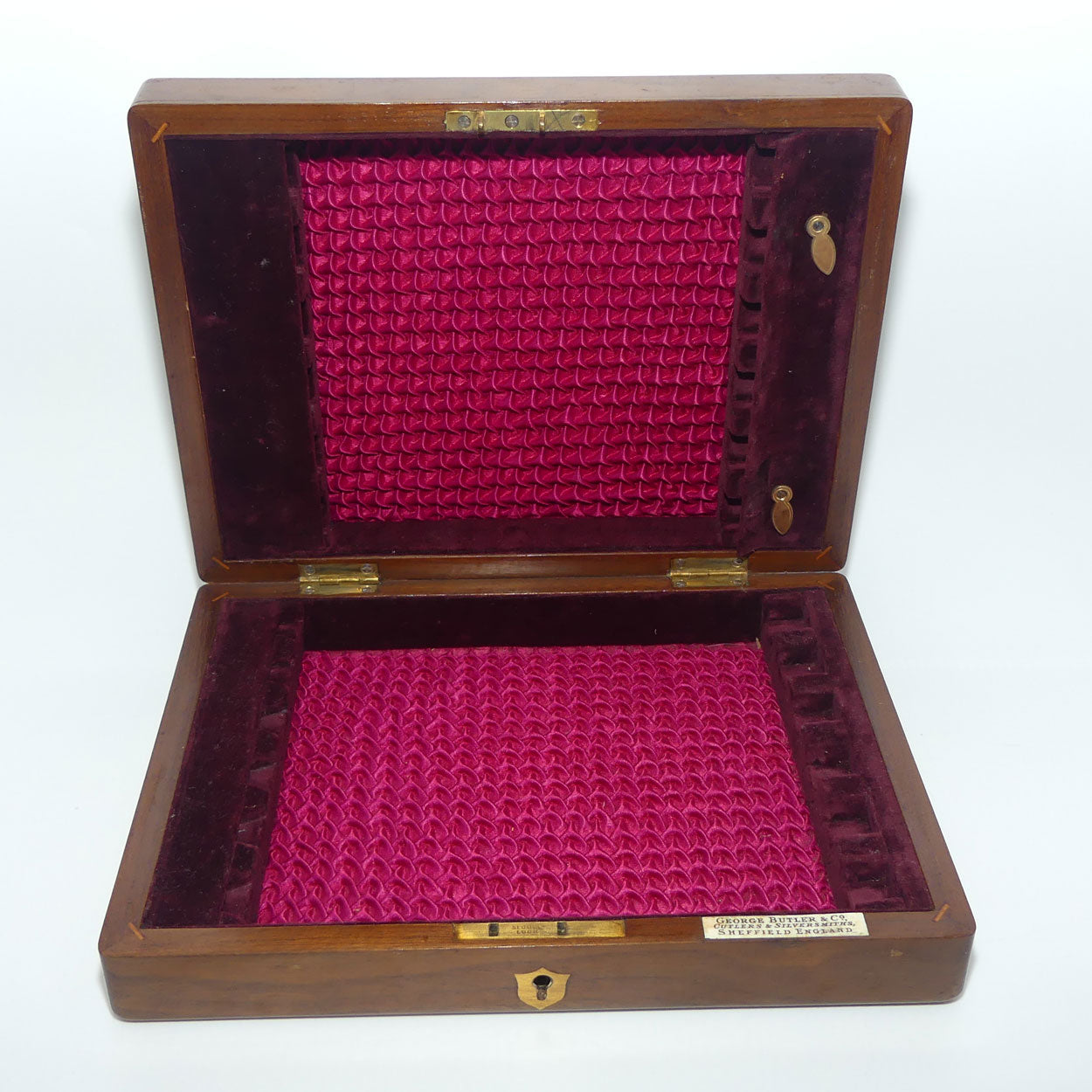 EPNS and Bone Handled Fish Eater set in Walnut case | George Butler & Co Sheffield | Sterling Silver ferrules