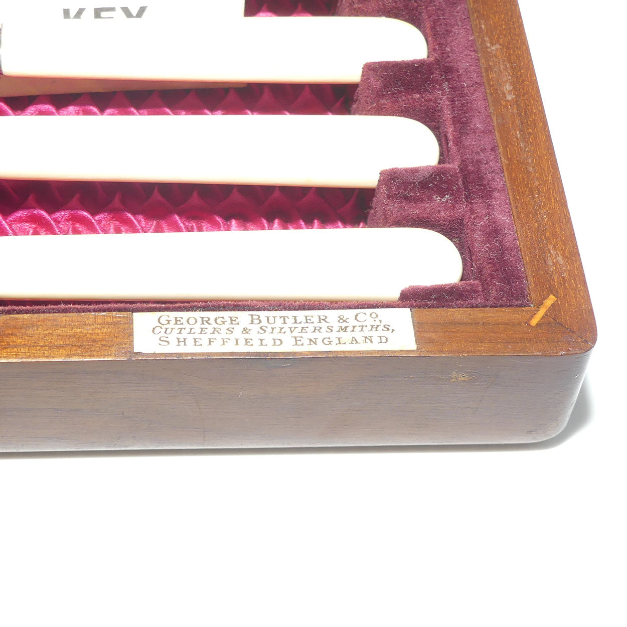 EPNS and Bone Handled Fish Eater set in Walnut case | George Butler & Co Sheffield | Sterling Silver ferrules