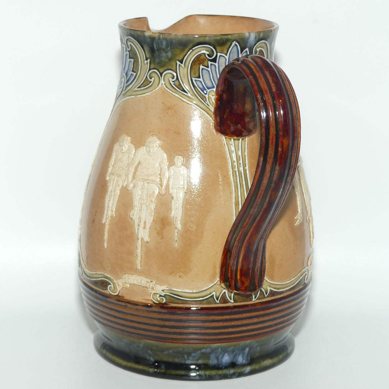 Doulton Lambeth stoneware Cycling bulbous jug | MILITARY, ROAD and PATH | #1