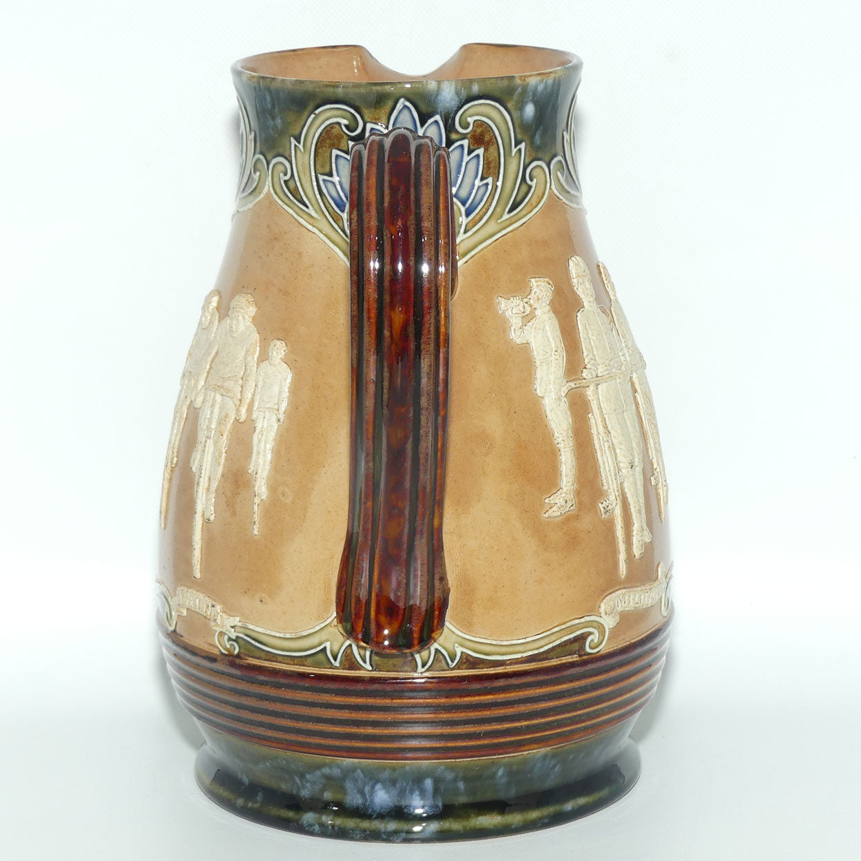 Doulton Lambeth stoneware Cycling bulbous jug | MILITARY, ROAD and PATH | #1