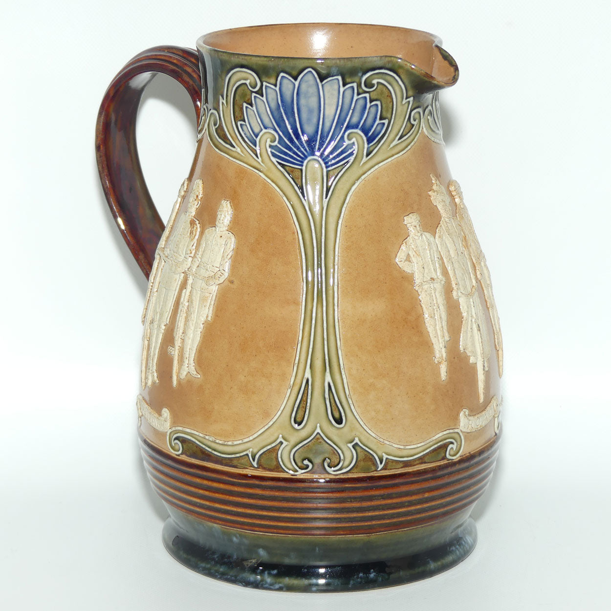 Doulton Lambeth stoneware Cycling bulbous jug | MILITARY, ROAD and PATH | #1