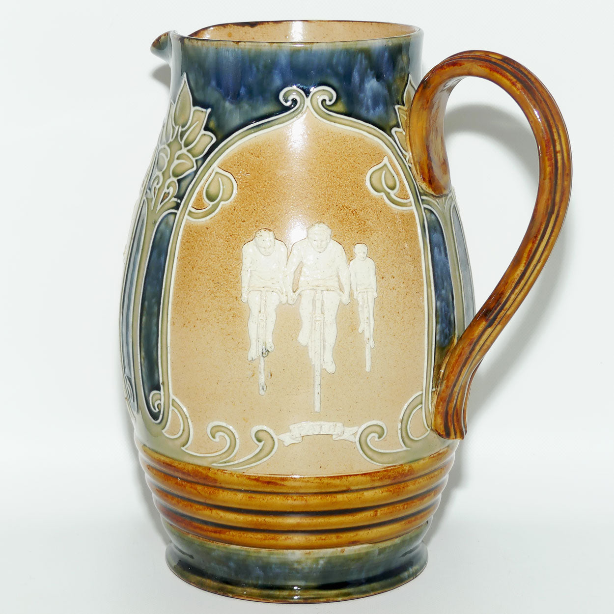 Doulton Lambeth stoneware Cycling bulbous jug | MILITARY, ROAD and PATH | #2