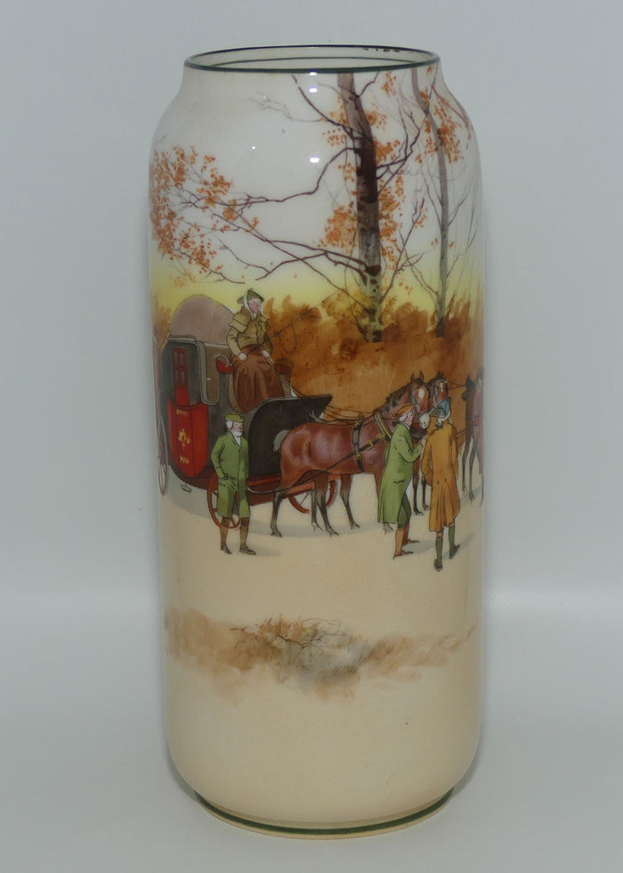 Royal Doulton Coaching Days tall cylindrical vase | Shape 1301 | E3804