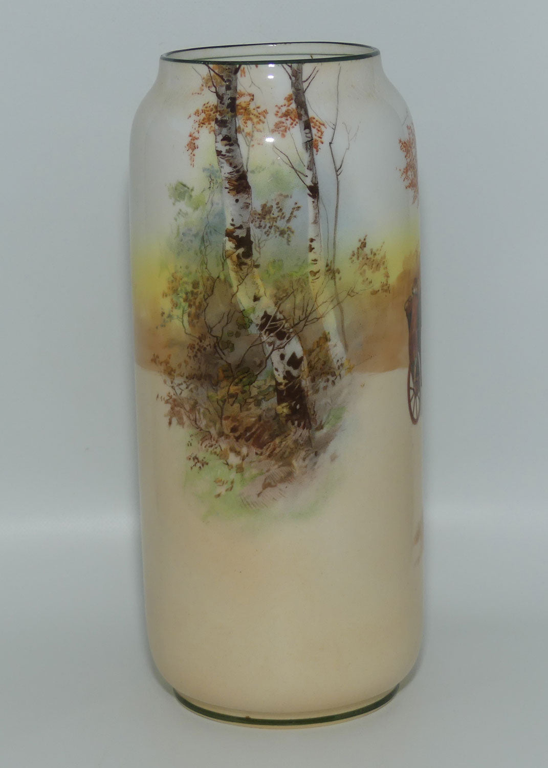 Royal Doulton Coaching Days tall cylindrical vase | Shape 1301 | E3804