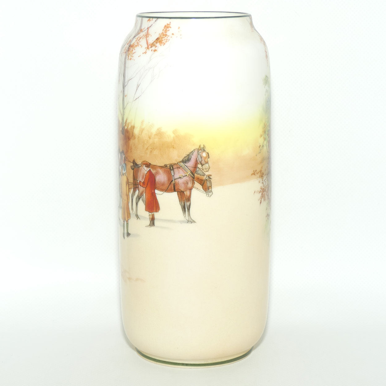 Royal Doulton Coaching Days tall cylindrical vase | Shape 1301 | E3804