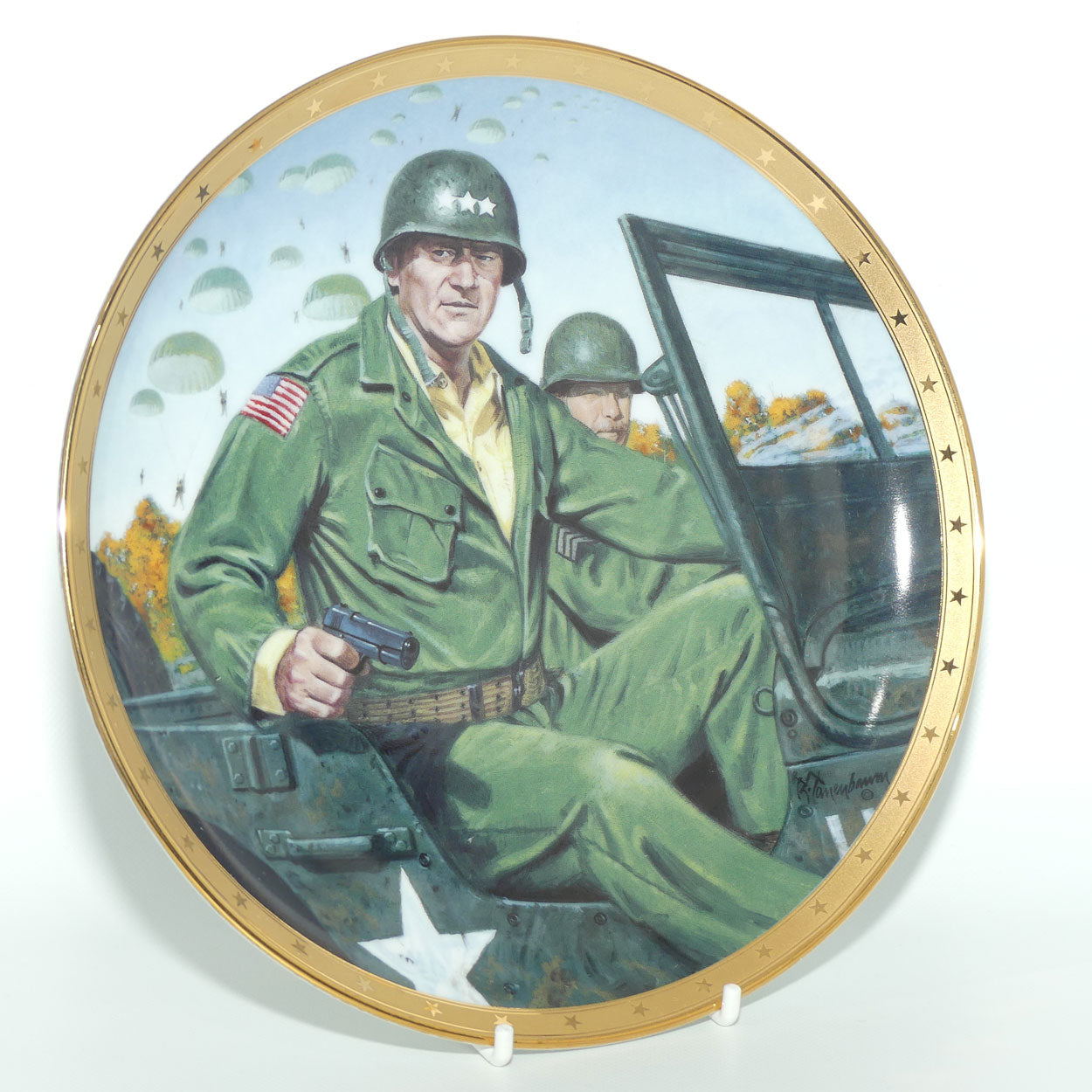 Franklin Mint Heirloom plate | John Wayne | Remembering D-Day + Cert