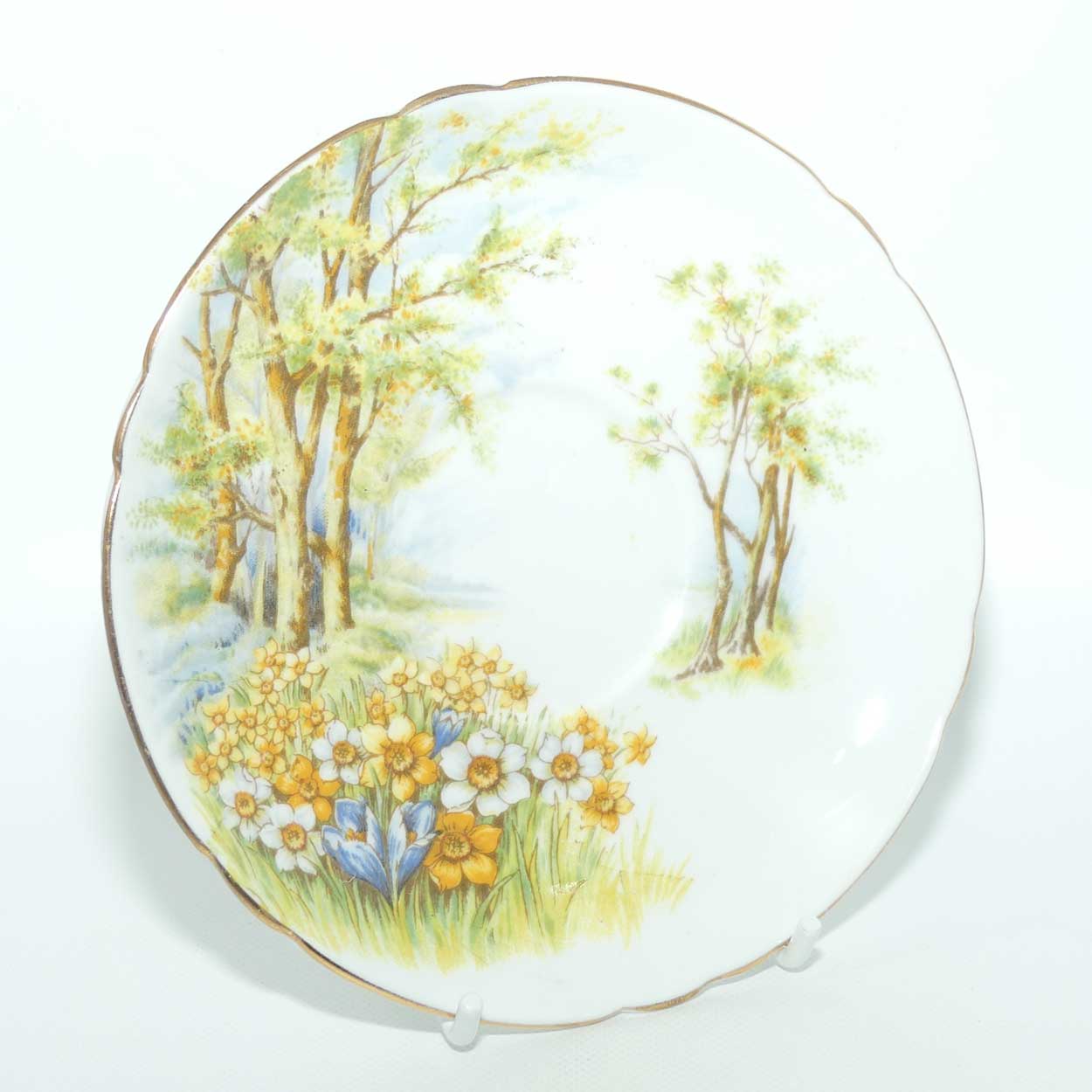 Shelley New Cambridge shape Daffodil Time tea trio | Gilt Trim | 13370