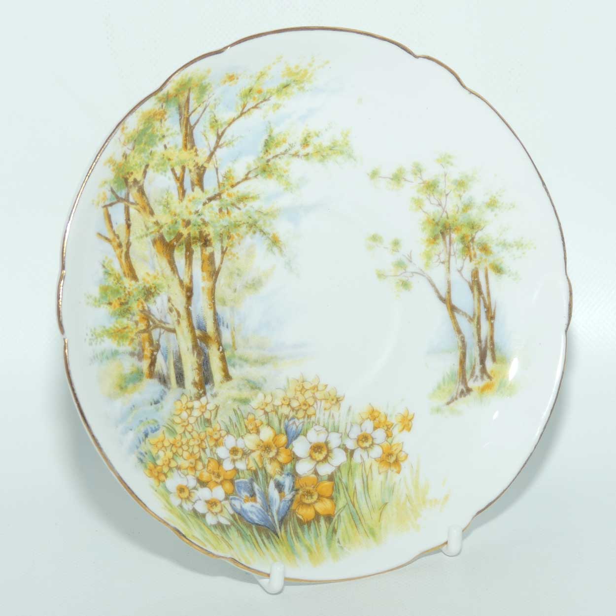 Shelley Daffodil Time tea saucer | 14.5cm | Gilt Trim | 13370
